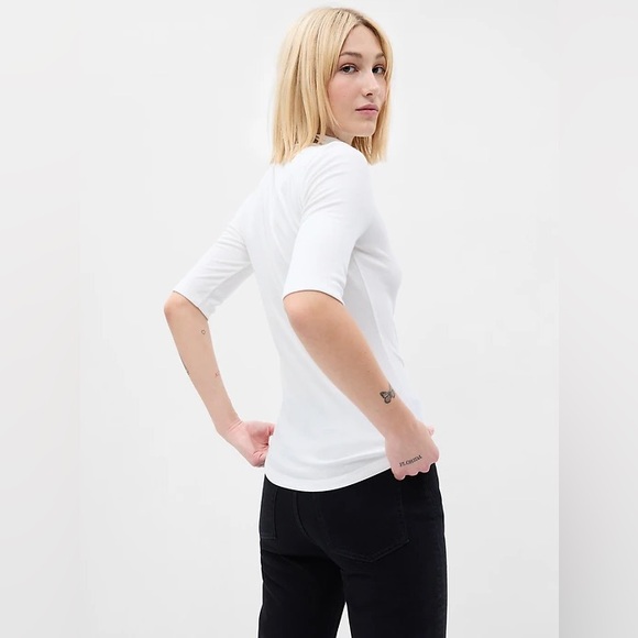 GAP Mini Rib Mockneck T-Shirt - Picture 2 of 7